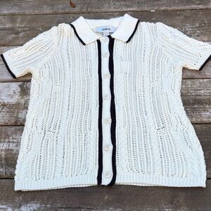Jason Wu Cream and Black Knit Cardigan size XS